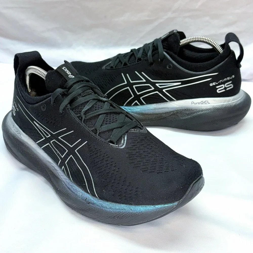 Asics‎ Gel Nimbus 25 Running Shoes Womens 10.5 Black Athletic Sneakers 1012B435